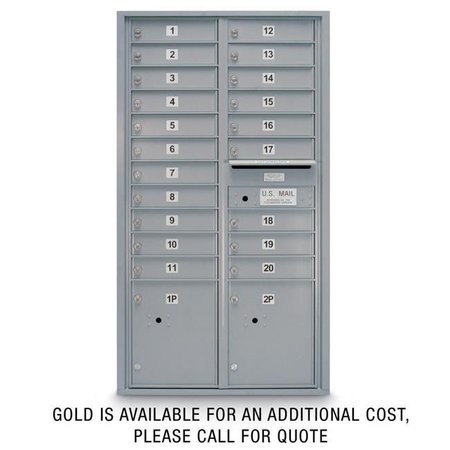 POSTAL PRODUCTS UNLIMITED Postal Products Unlimited N1029415SLVR 20 Door Standard 4C Mailbox with 2 Parcel Lockers - Silver N1029415SLVR